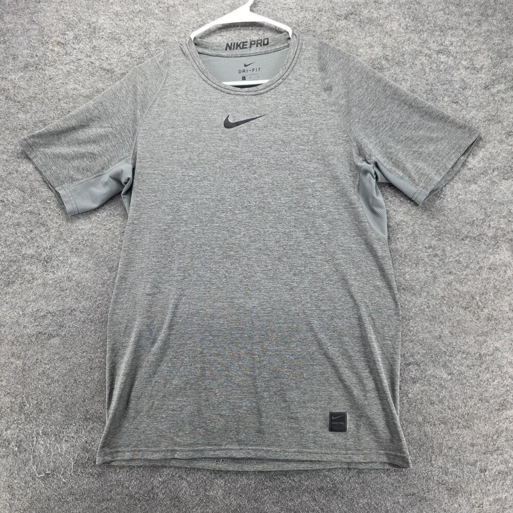 Nike Shirt Mens M Gray Short Sleeve Dri-FIT Nike Pro Tagless Athletic Training